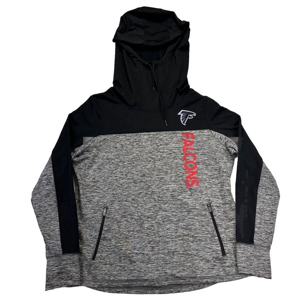 Atlanta Falcons Sweater Team Apparel Womens XL NFL High Neck Hoodie Pullover